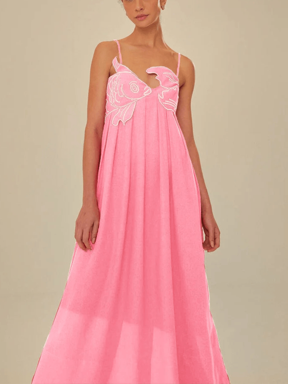 Fish Top Maxi Dress Pink