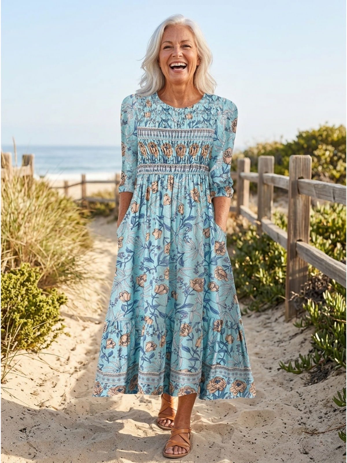 APHRA™ - ELEGANT PETAL MUSE MIDI DRESS