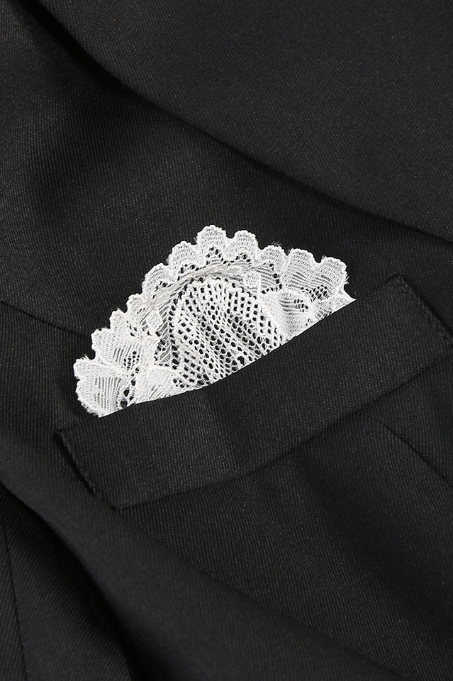 V Neck Lace Embellished Blazer