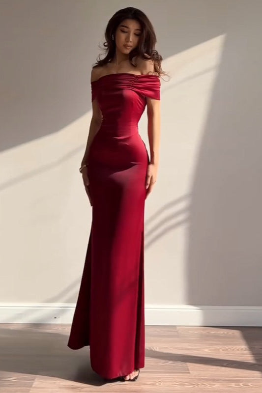Satin OffShoulder ALine Birthday Dress