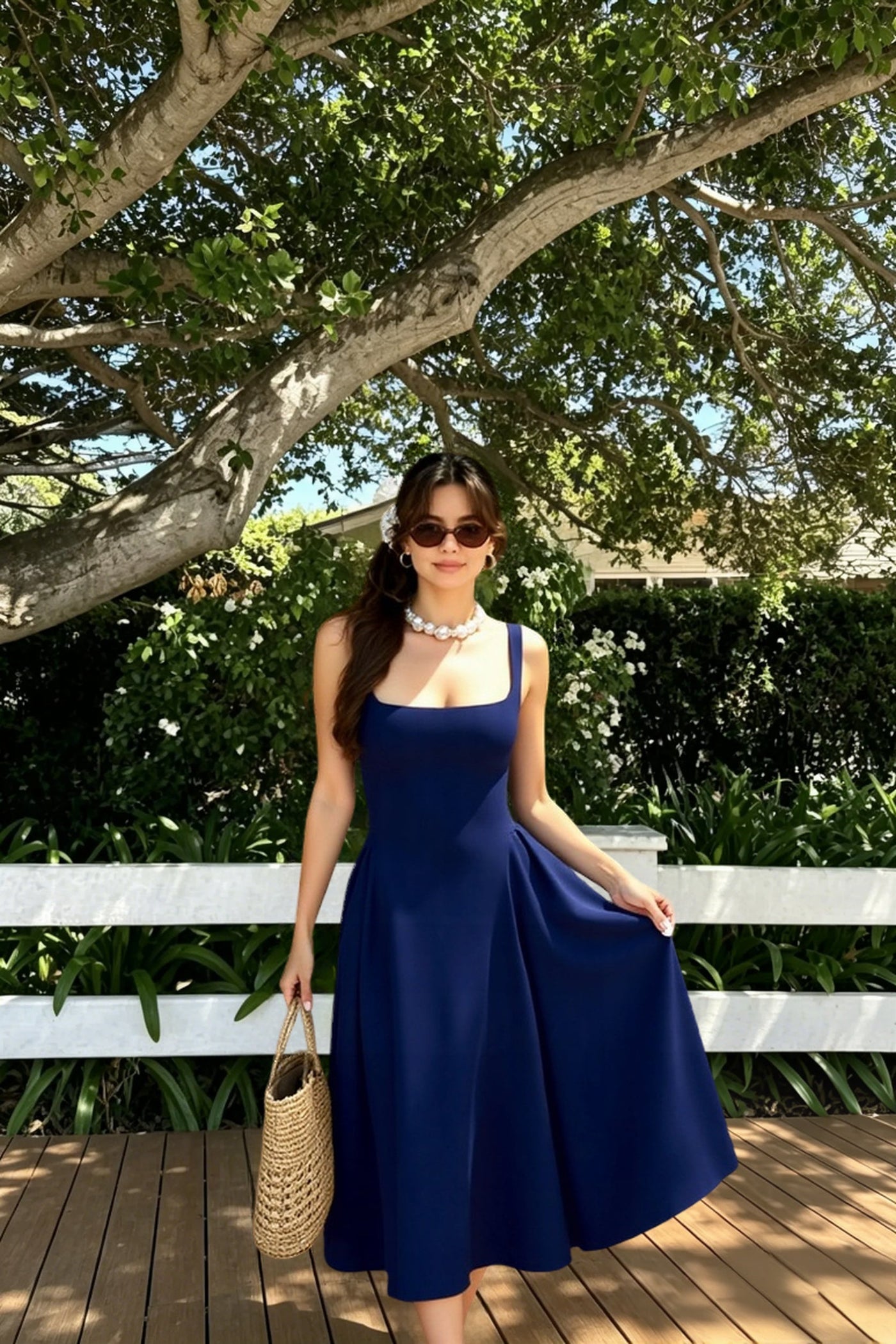 Sleeveless Cami Midi Work Dress