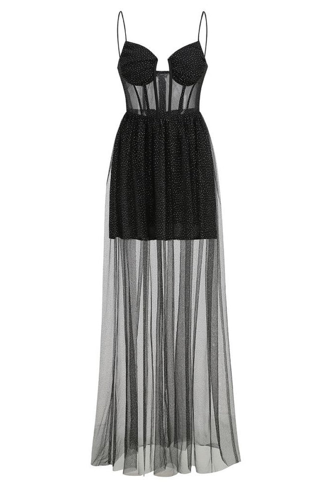 Crystal Embellished Stylish Corset Gown
