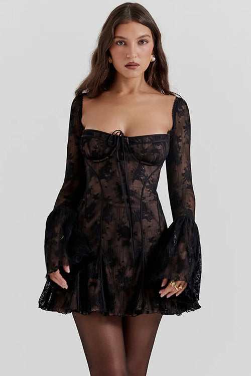 Days of Beauty Lace Long Sleeve Mini Dress - 3 Colors - View 14