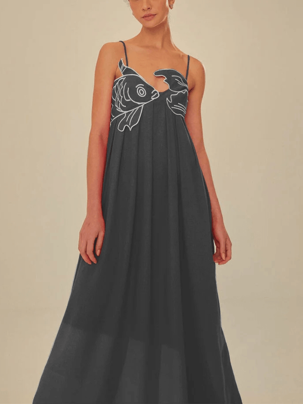 Fish Top Maxi Dress Black