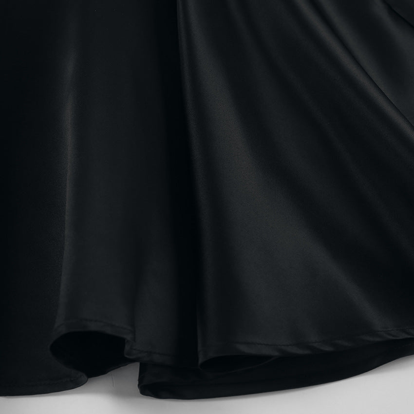 Bow Gate Mini Dress Black