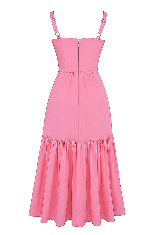 Underwire Sweetheart Cami Tiered Midi Sundress 15