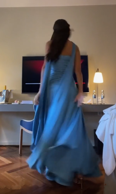 Chic Blue Long Prom Dress,Blue Evening Dress cc1371