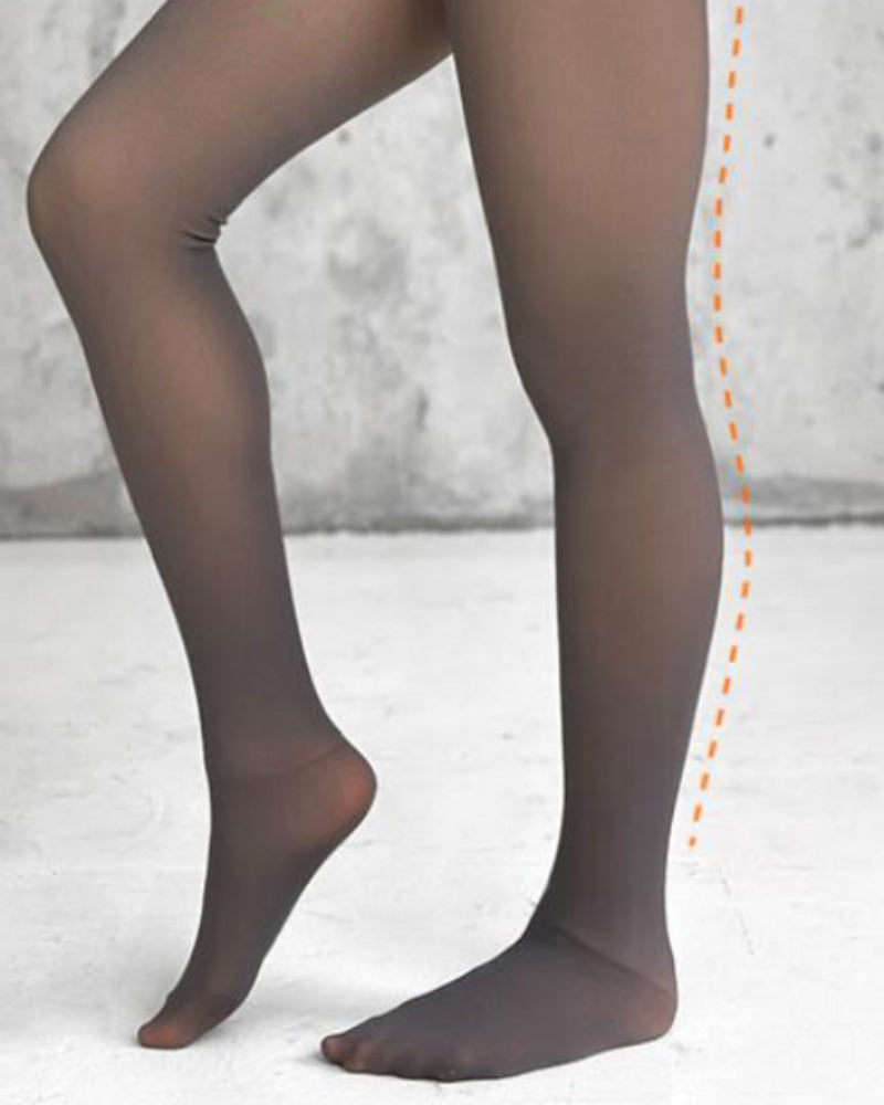 Black Tights High-Waisted Tummy Control Fleece