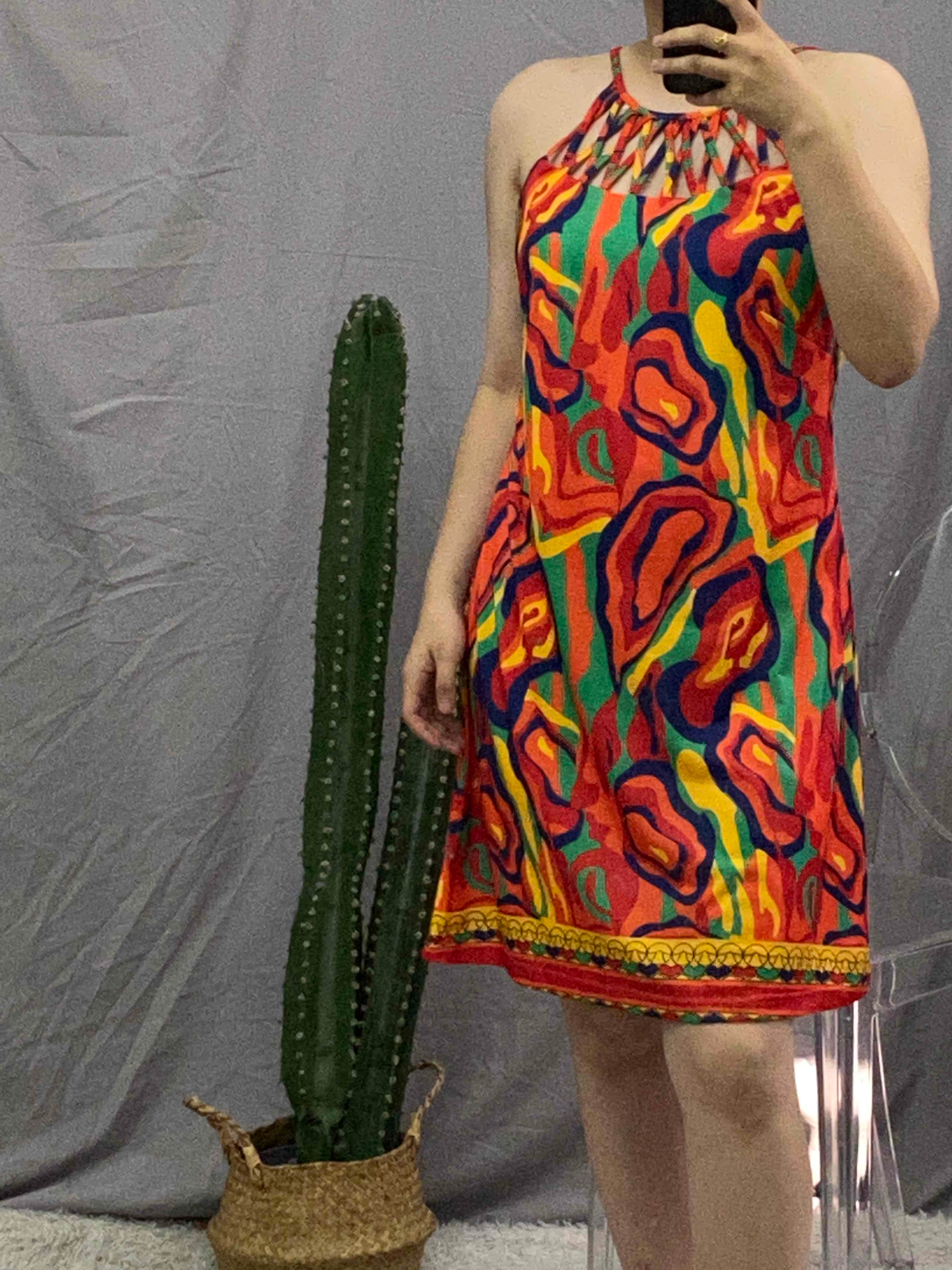 Ginebra Chic Multicolored Sleeveless Dress Boutique Collection