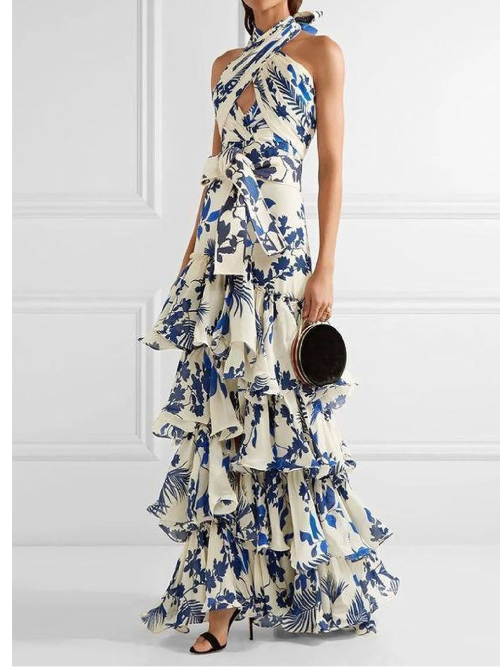 Lace Up Lolita Swing Skirt Maxi Dress