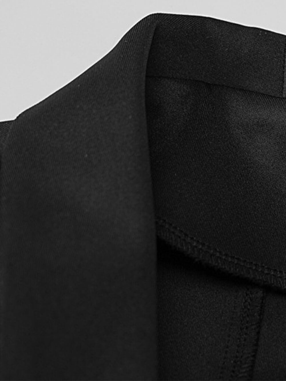 Stitched Furry V Neck Hollow Suit Mini Dresses