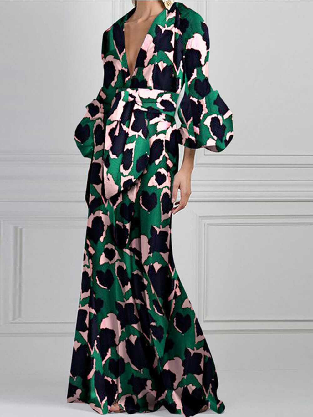 Alluring V Neck Maxi Dress
