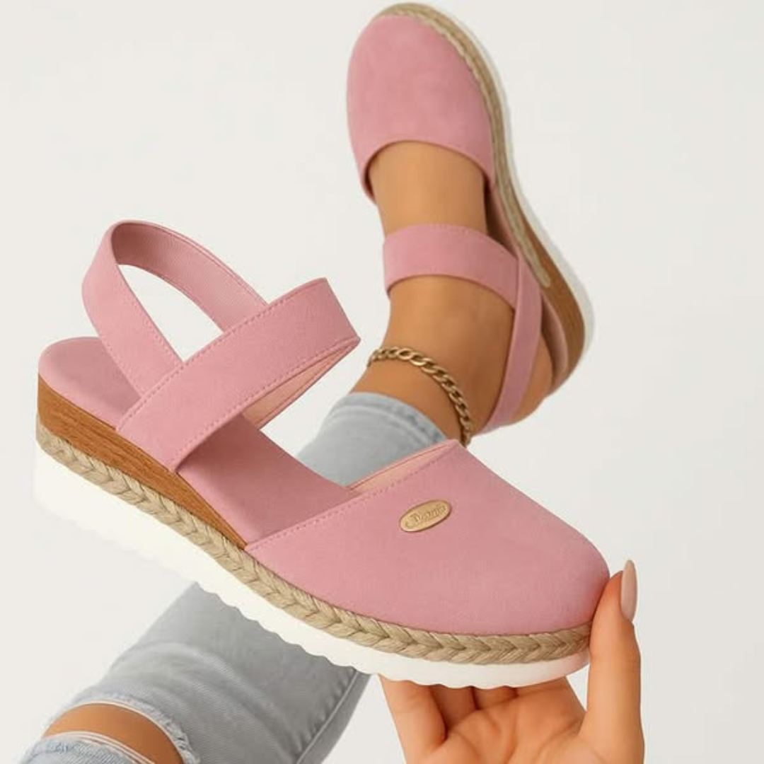 Closed Toe Ankle Strap Espadrille Wedge Sandals