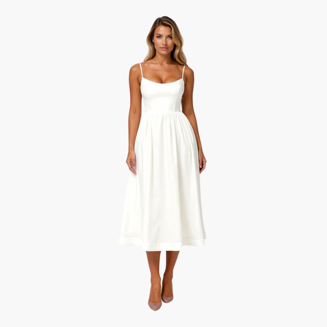 Isabella | Flowing Midi Dress White