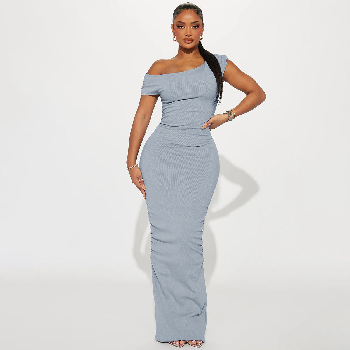 Mystical Off Shoulder Dress - Grey