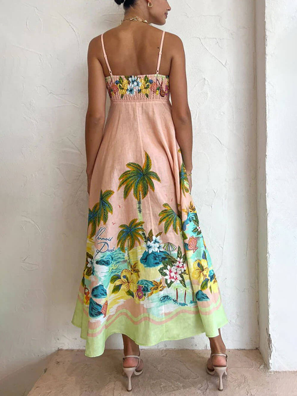 Sling Printed Stylish Midi Dress