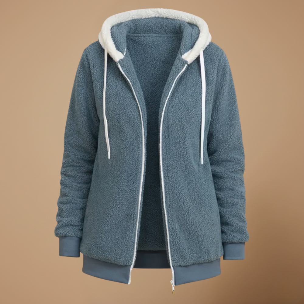 Women's Loose-Fit Fleece Hooded Jacket
