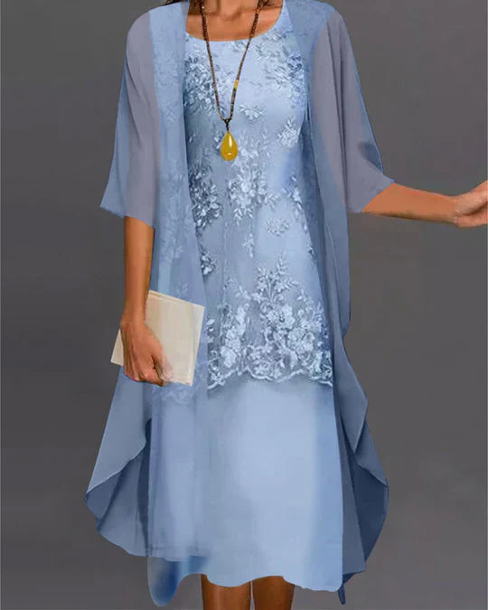 Olga Elevated Two Piece Chiffon Dress Occasion Wear