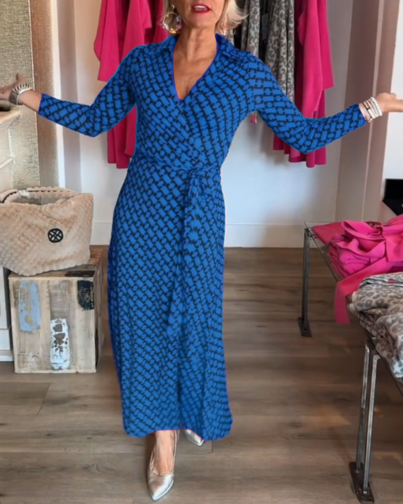 Elegant V Neck Maxi Dress