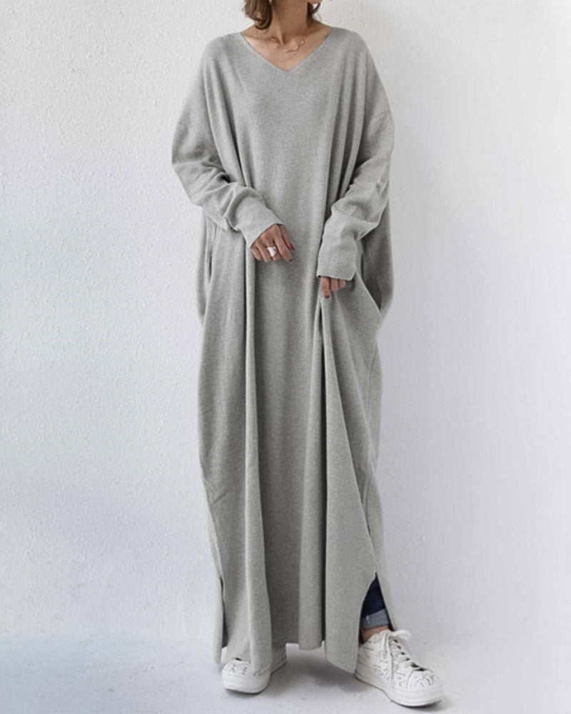Long Sleeve Ribbed Knit Sweater Dress