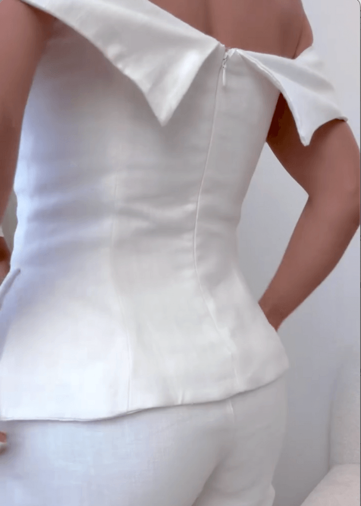 Off Shoulder Foldover Peplum Top and Shorts Two Piece Set