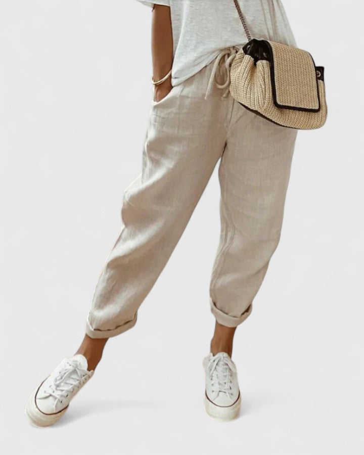 Drawstring Waist Tapered Jogger Pants