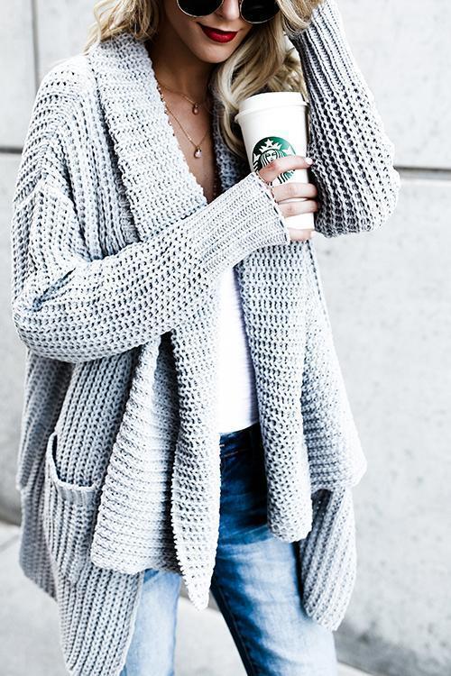 Comfy Cozy Pocketed Long Sleeves Cardigan