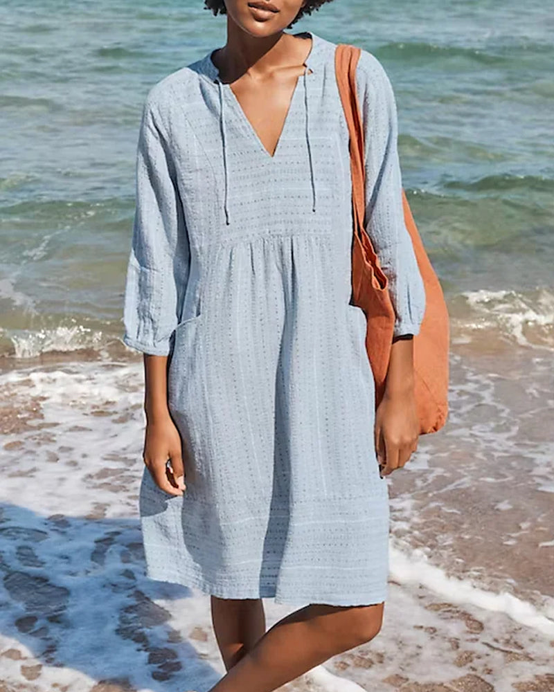 Esther | Shirt Dress with Pocket Blue