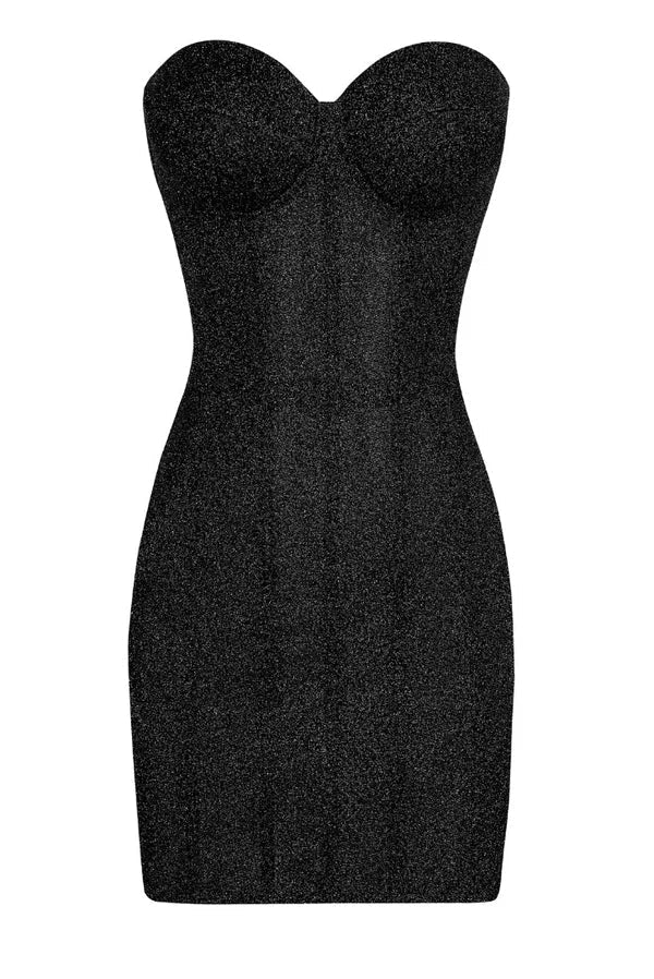 Glitter Strapless Sweetheart Corset Bodycon Mini Dress 29