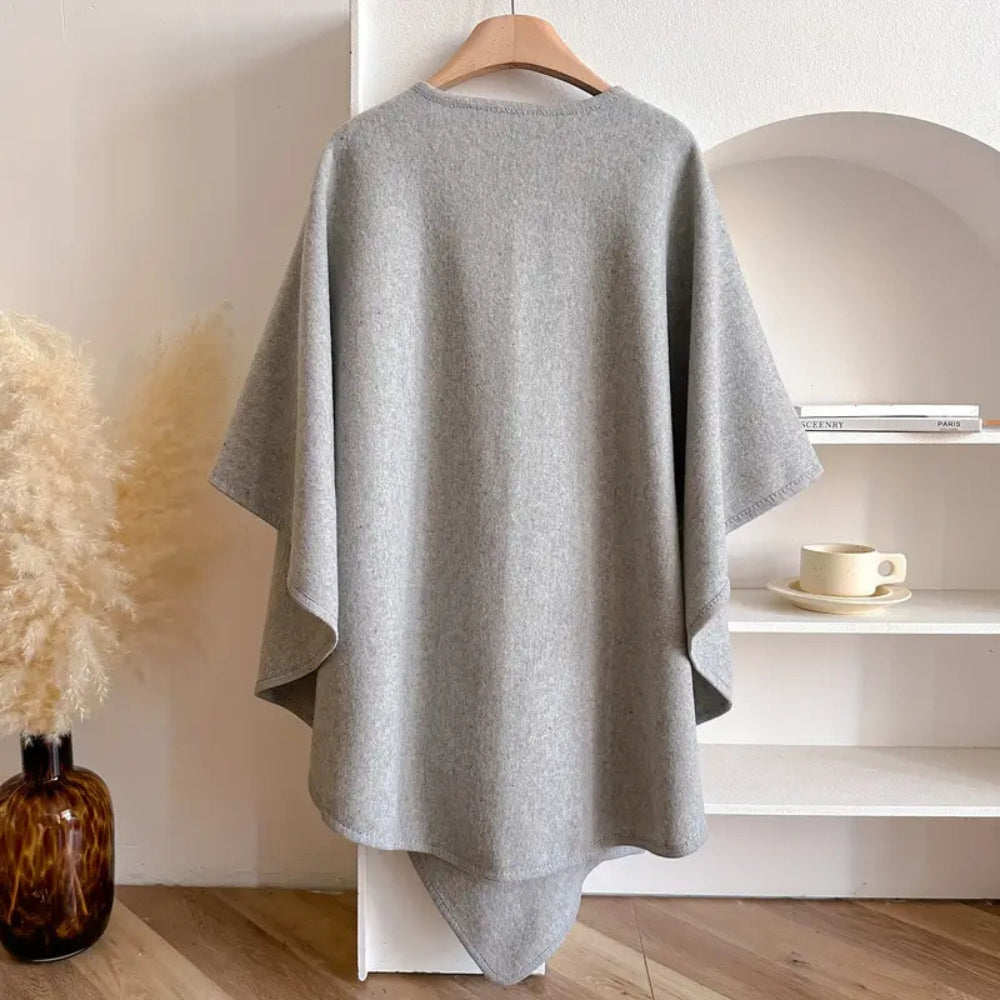 Open Front Draped Wrap Poncho Cape