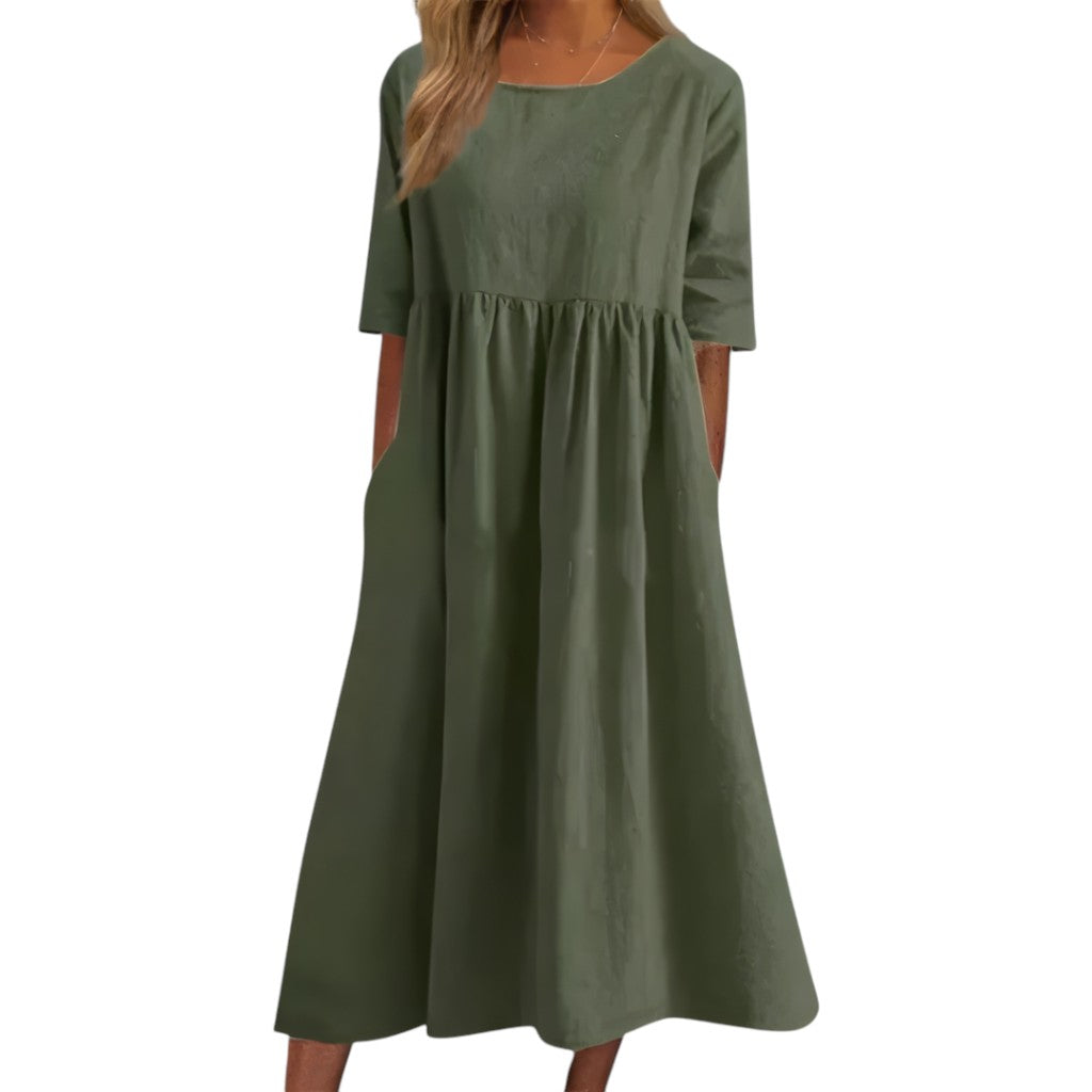 Rica – Flattering Dress for Everyday Wear Green