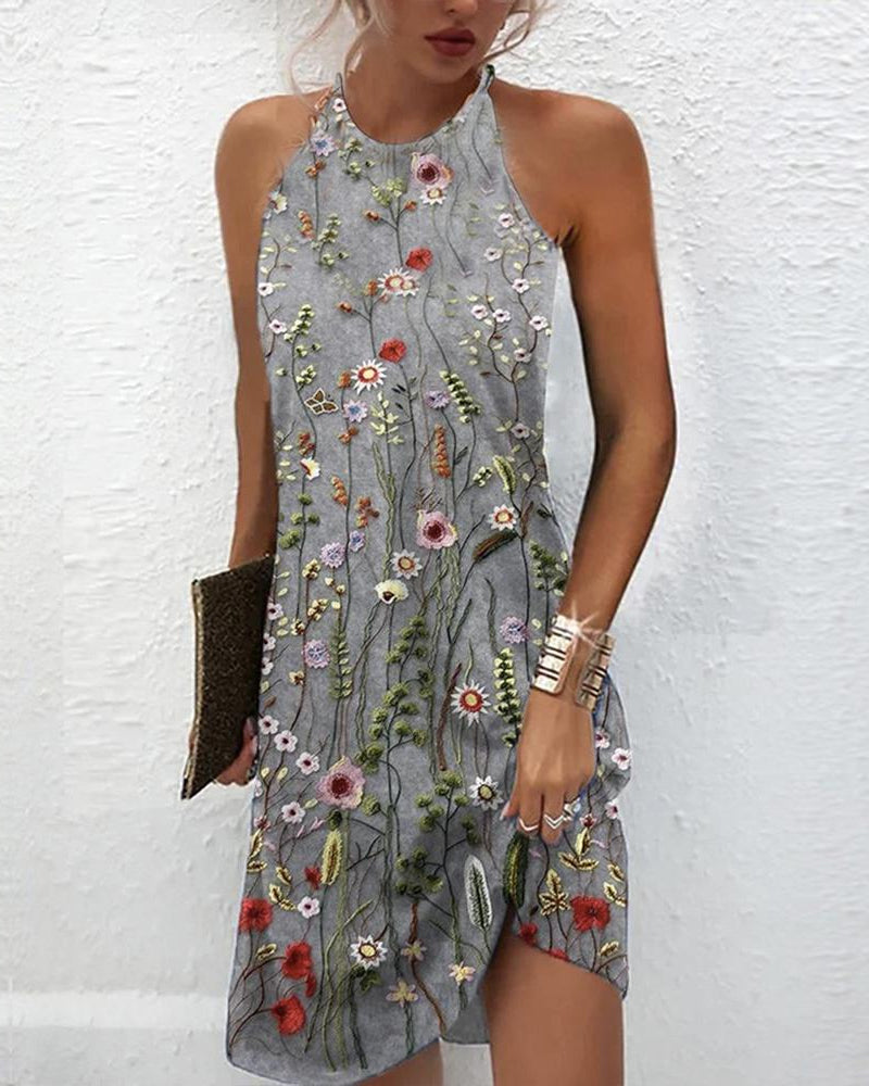 Print above knee dress