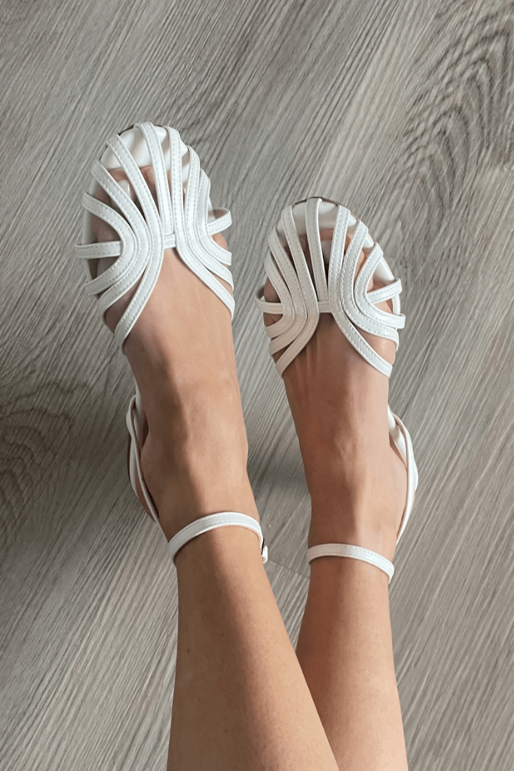 Strappy Caged Ankle Strap Flat Sandals