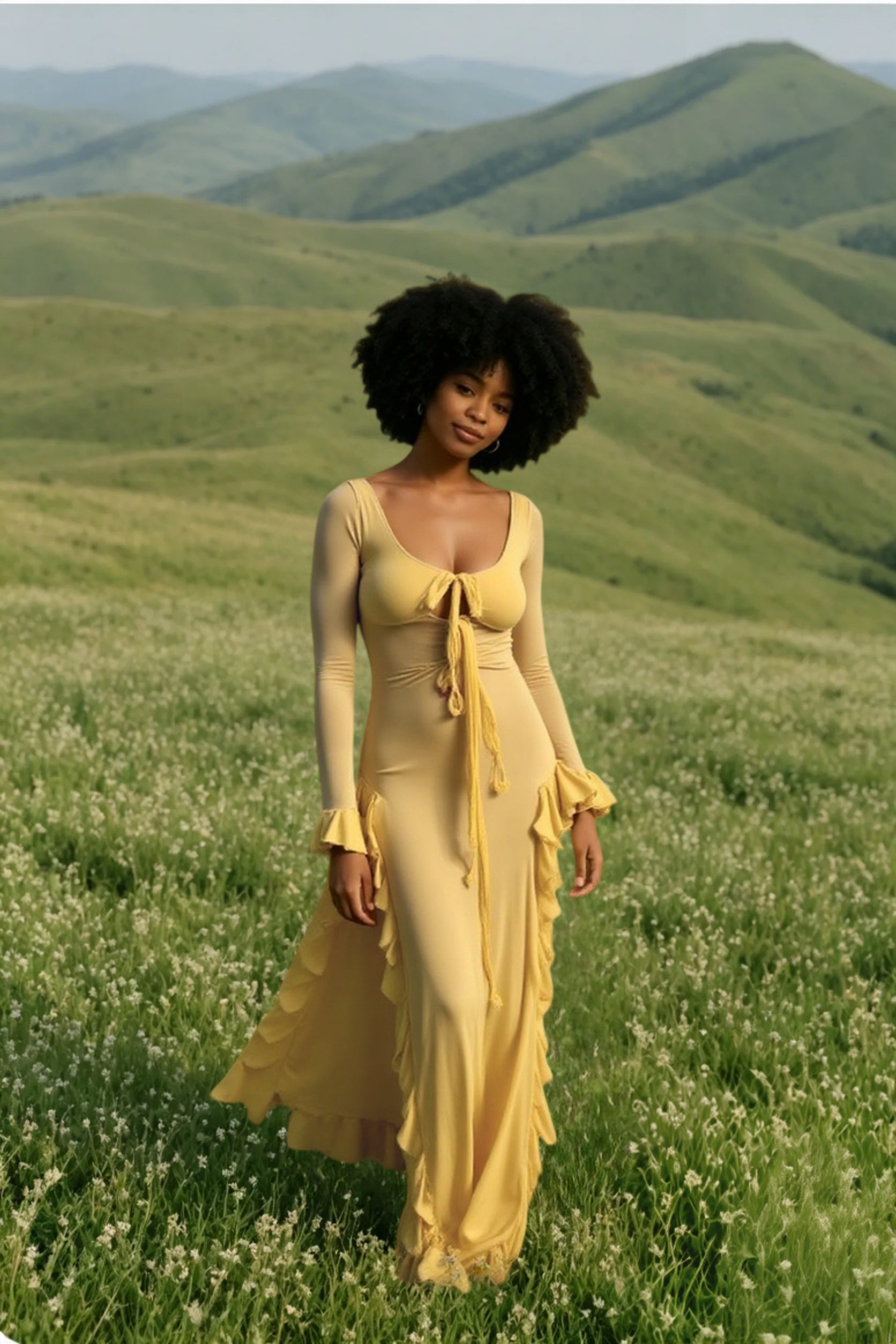 Deep V-Neck Maxi Dress