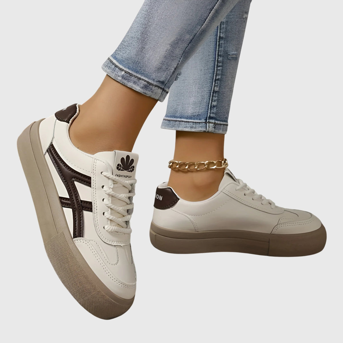 Lace Up Side Stripe Platform Sneakers