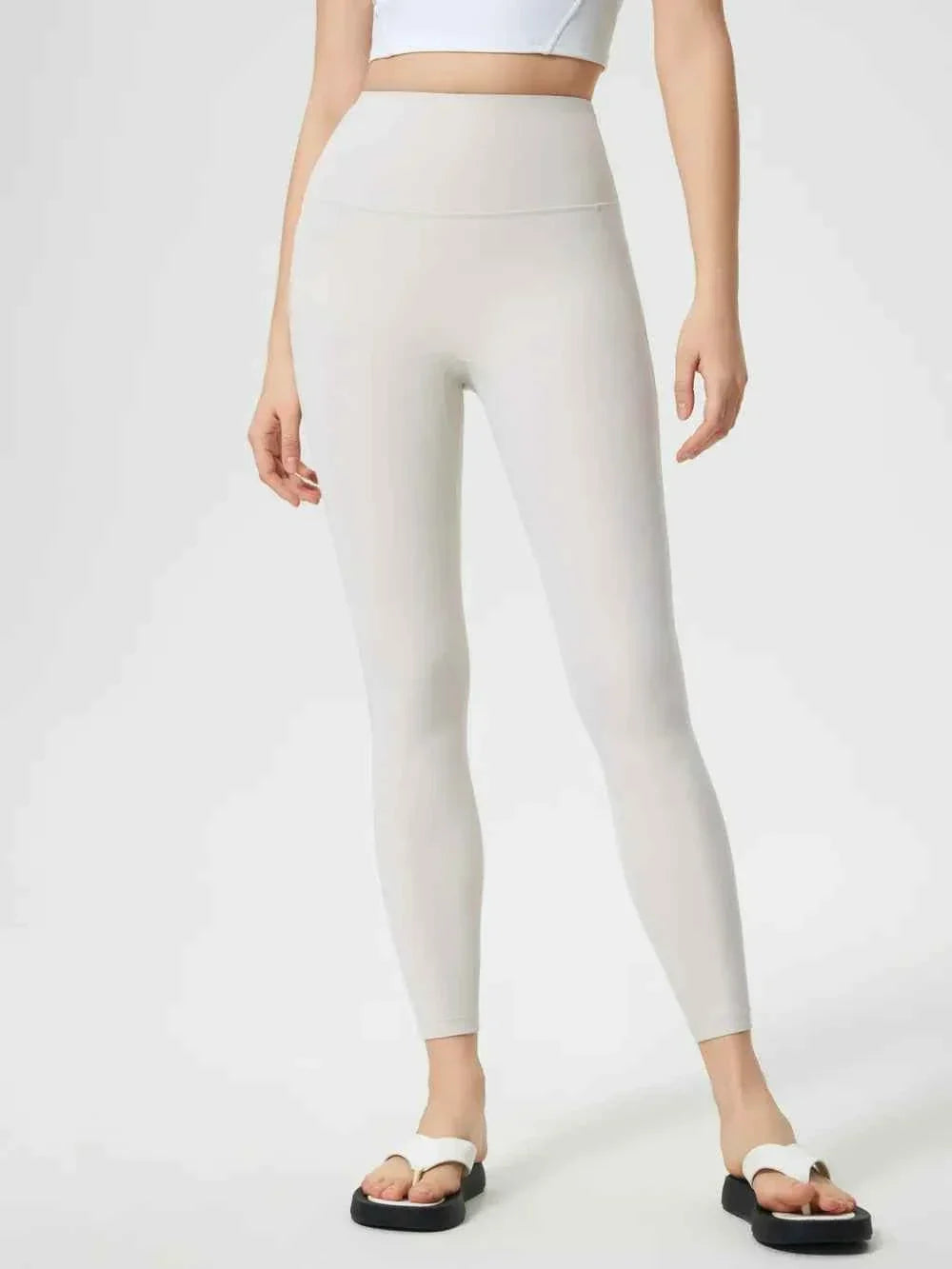 High Waist Wide Waistband Ankle Length Active Leggings 32