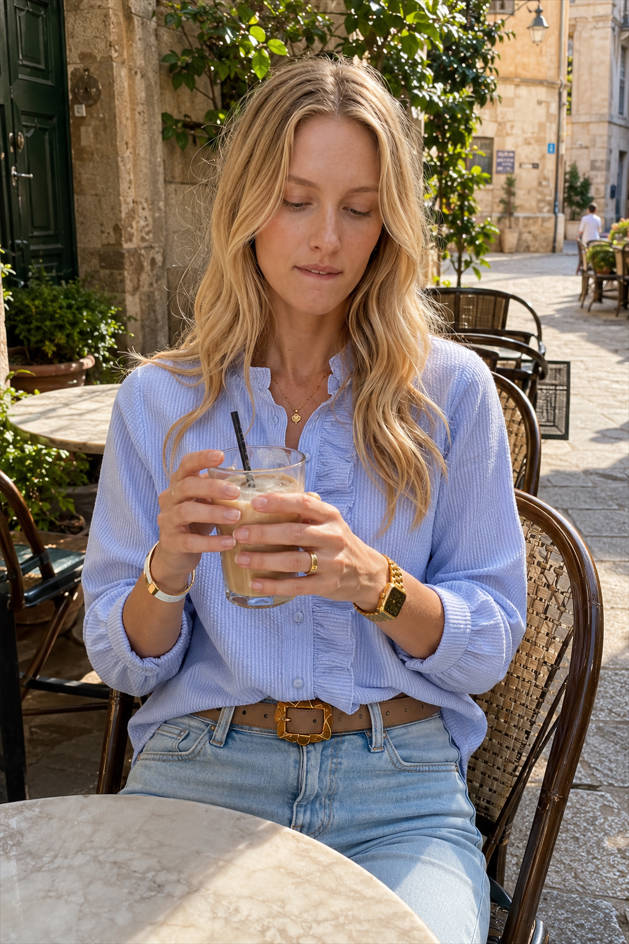 Ruffle Long Sleeve Blouse