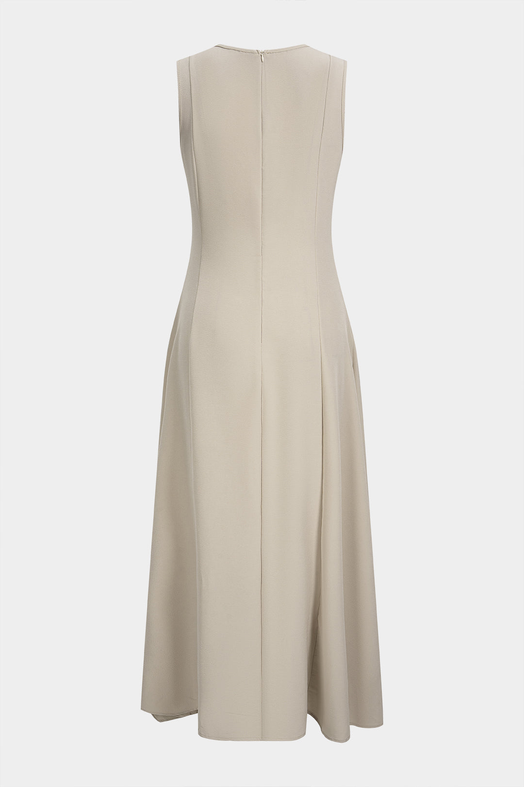 Knit Sleeveless Pintuck A-Line Maxi Dress 6