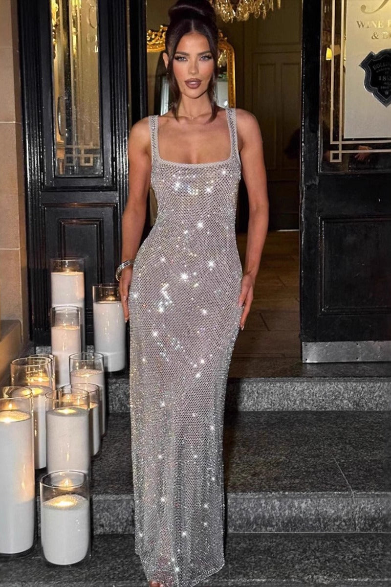 Satin Sequin Dress