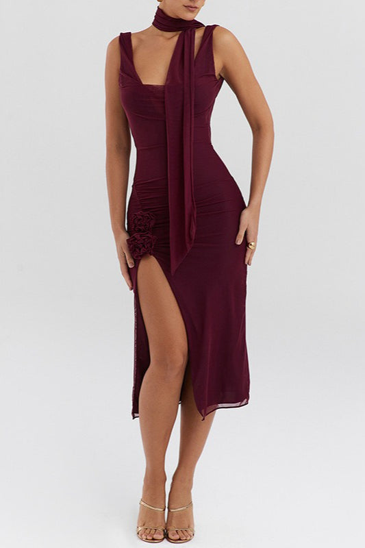 Allure Mesh Panel Slip Dress 5
