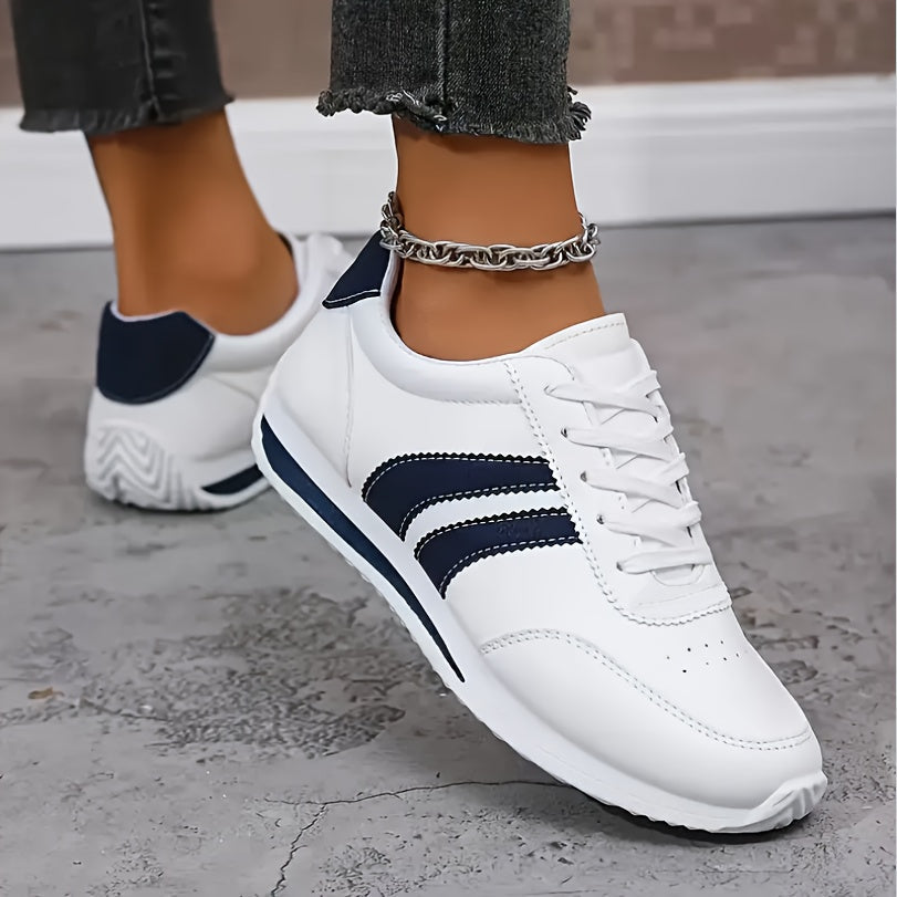 Lace Up Side Stripe Low Top Sneakers