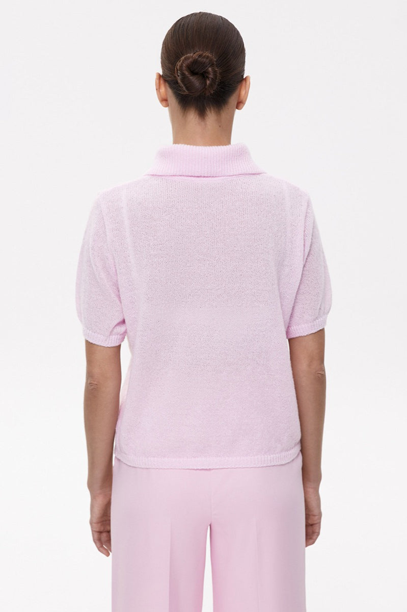 Hollow Out Polo Knit Sweater