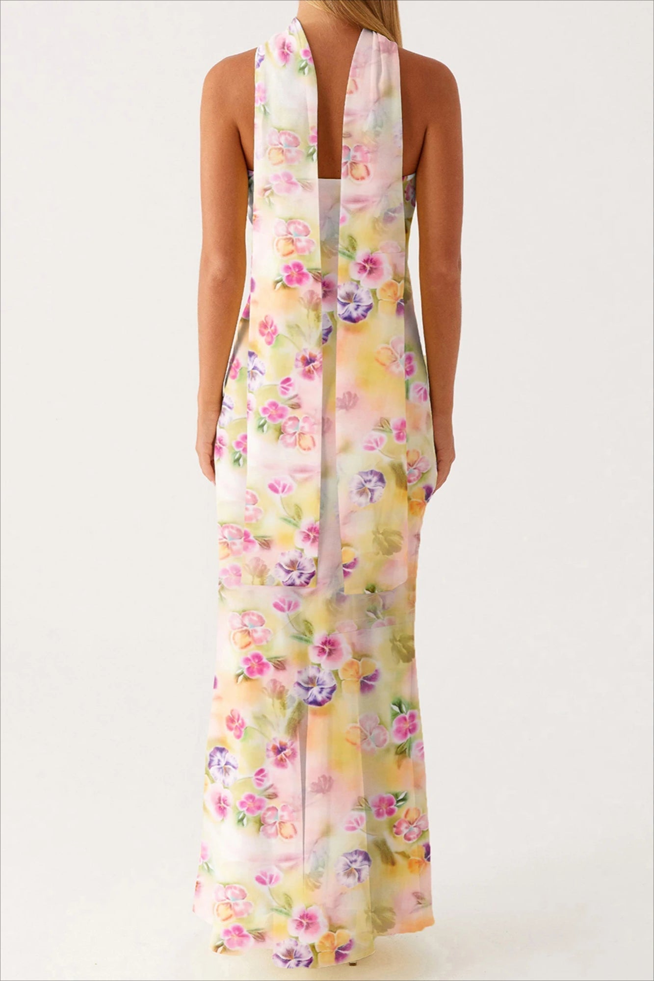 Strapless Edition Ruffle Maxi Floral Dress