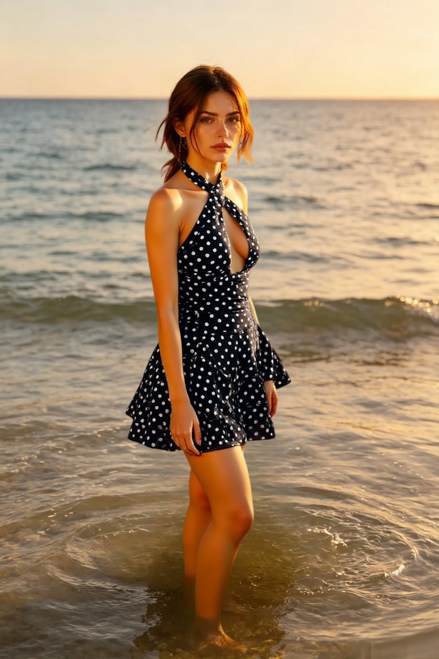 Backless Halter-Neck Bodycon Mini Dress