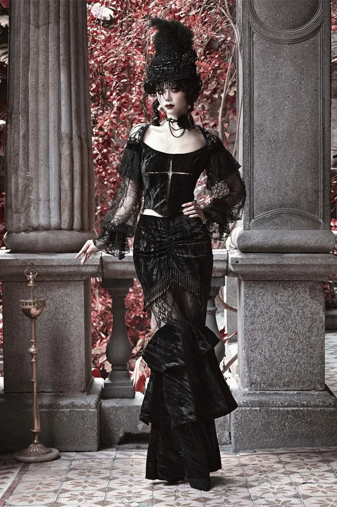 Halloween Lace Fishtail Skirt