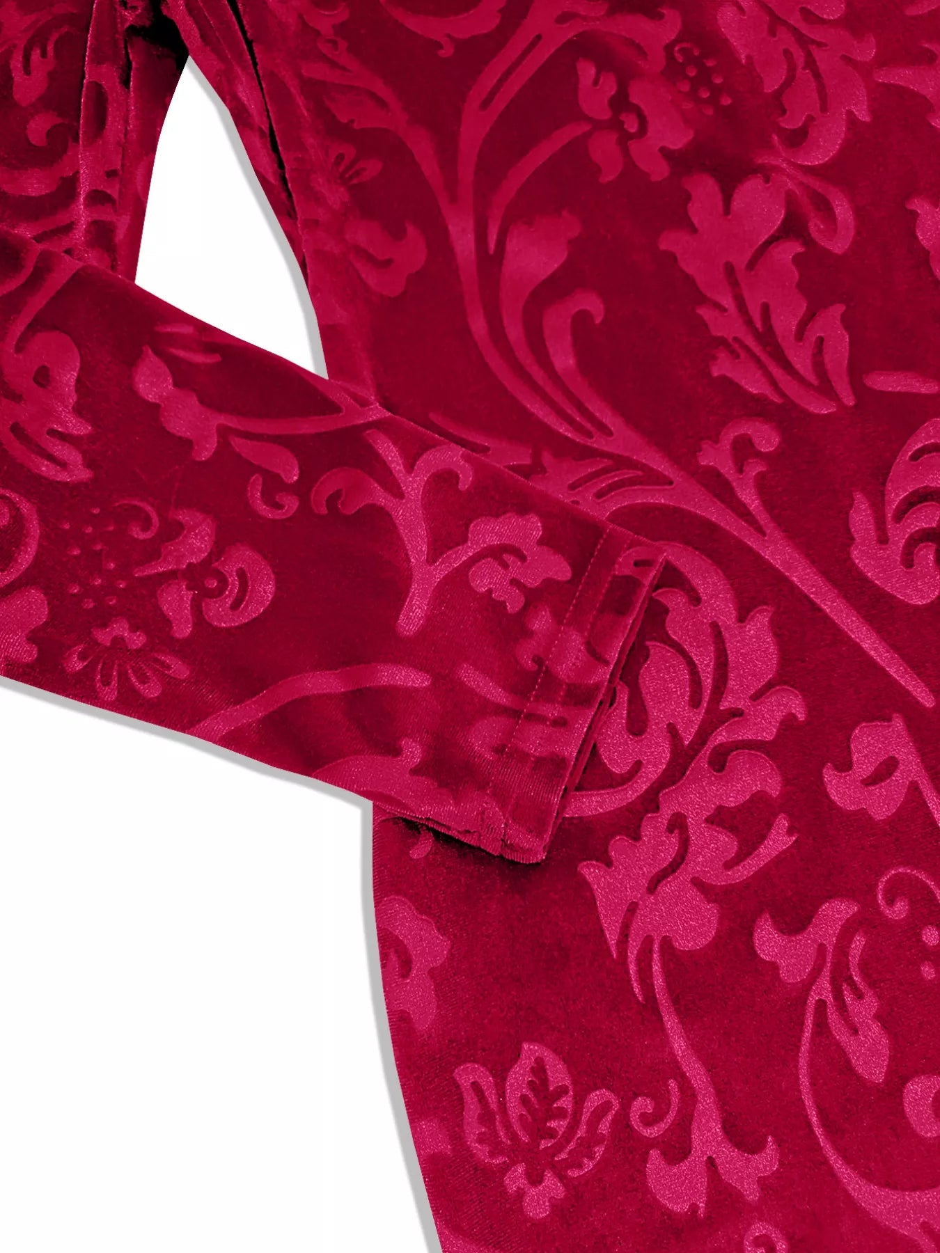 Luxe Red Velvet Floral Fitted Mini Dress