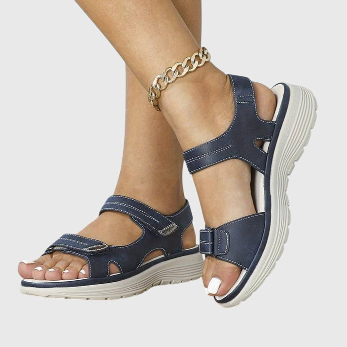 Open Toe Hook and Loop Strap Platform Sport Sandals