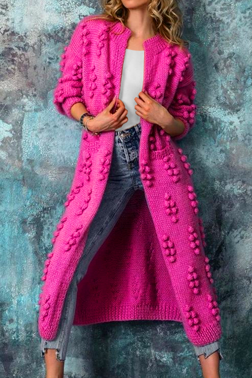 Pompon Crochet Duster Cardigan