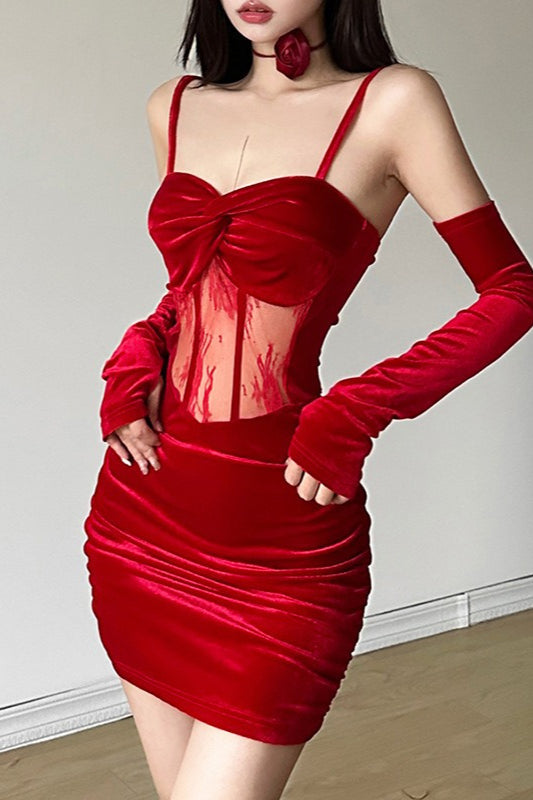 Lace Cutout Bodycon Mini Dress - View 6