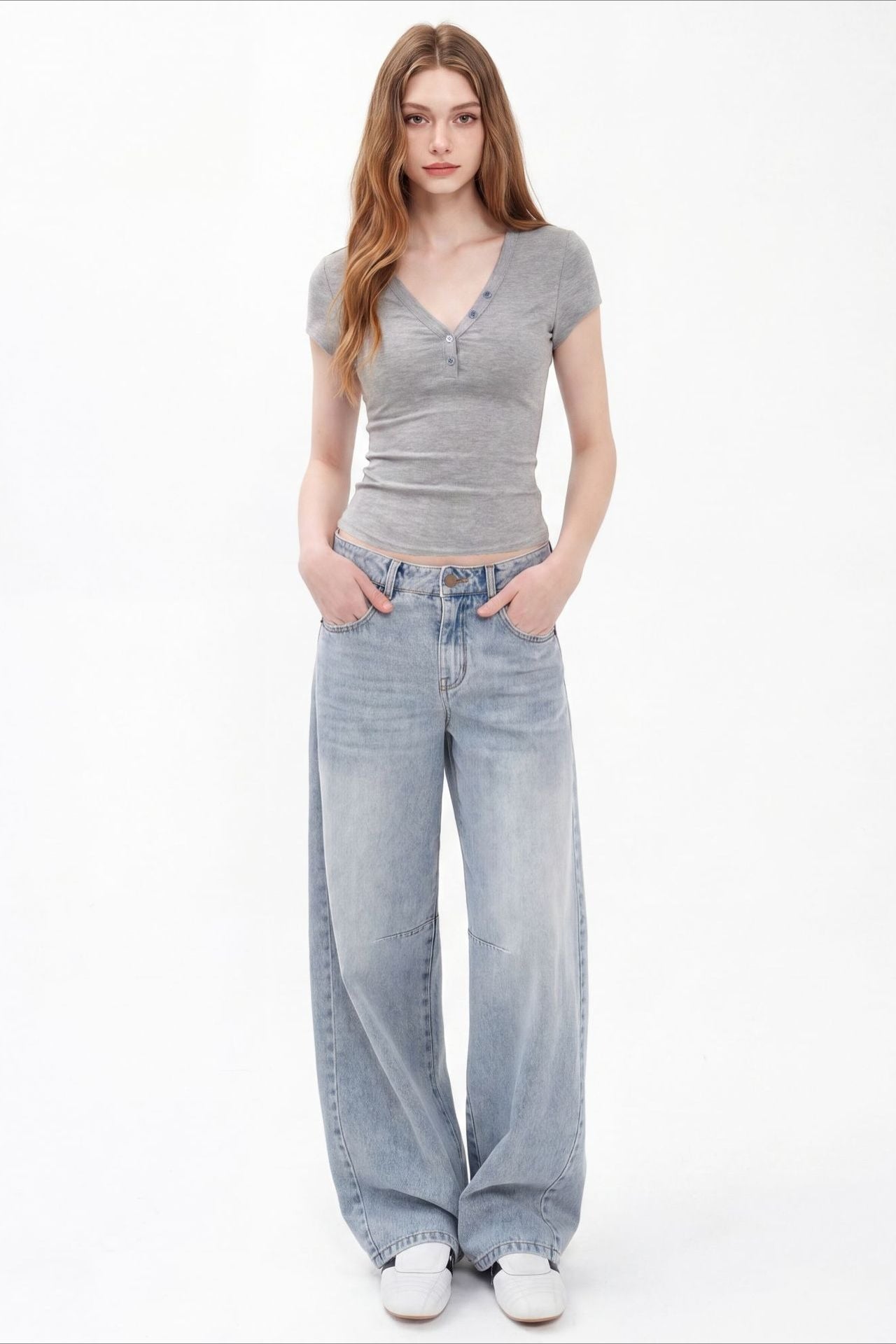 Deep V-Neck Crop Top